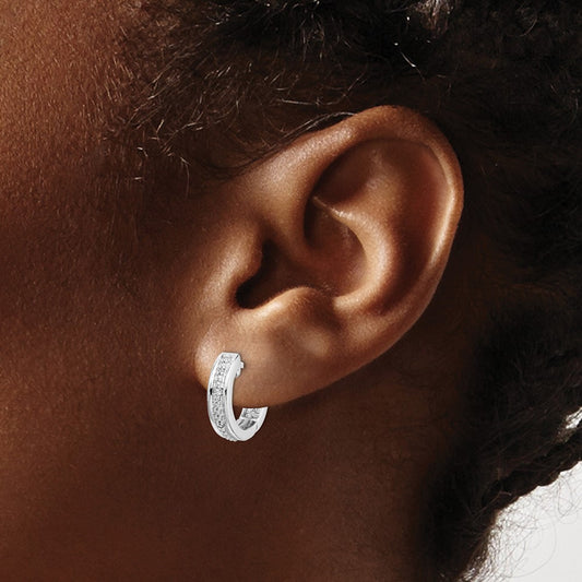 Diamond Complete Hinged Hoop Earrings — photo set