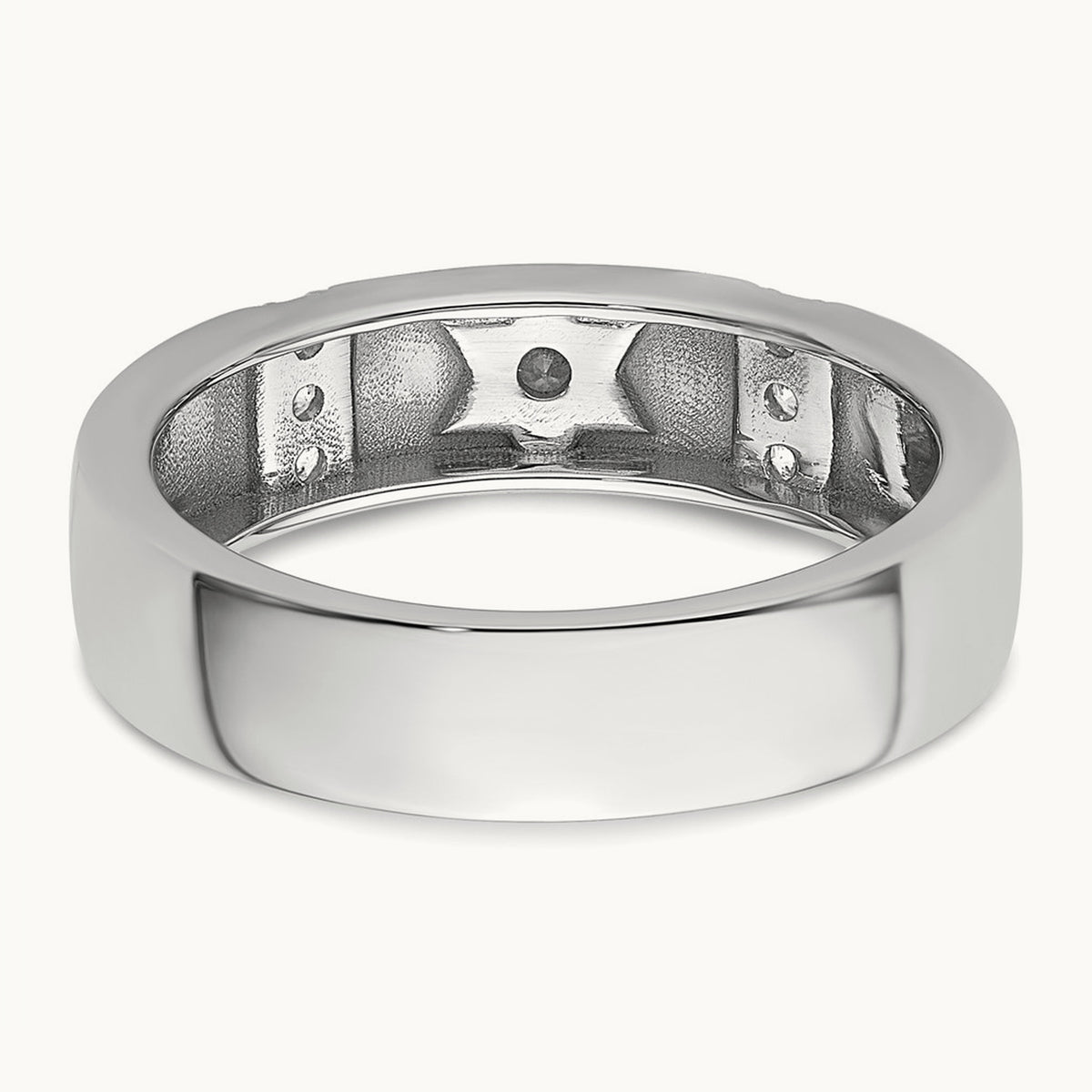 Star of David Diamond Womens Complete Wedding Band, 14K White Gold