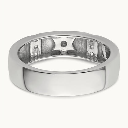 Star of David Diamond Womens Complete Wedding Band, 14K White Gold