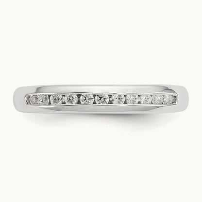 11-Stone Diamond Channel Band, 14K White Gold