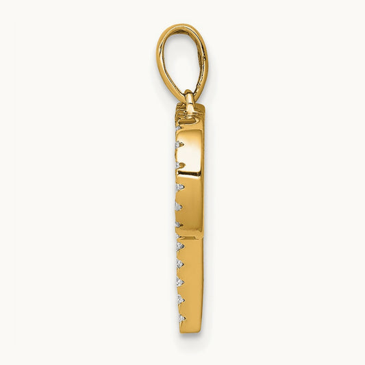 Diamond Letter P Initial Pendant, 14K