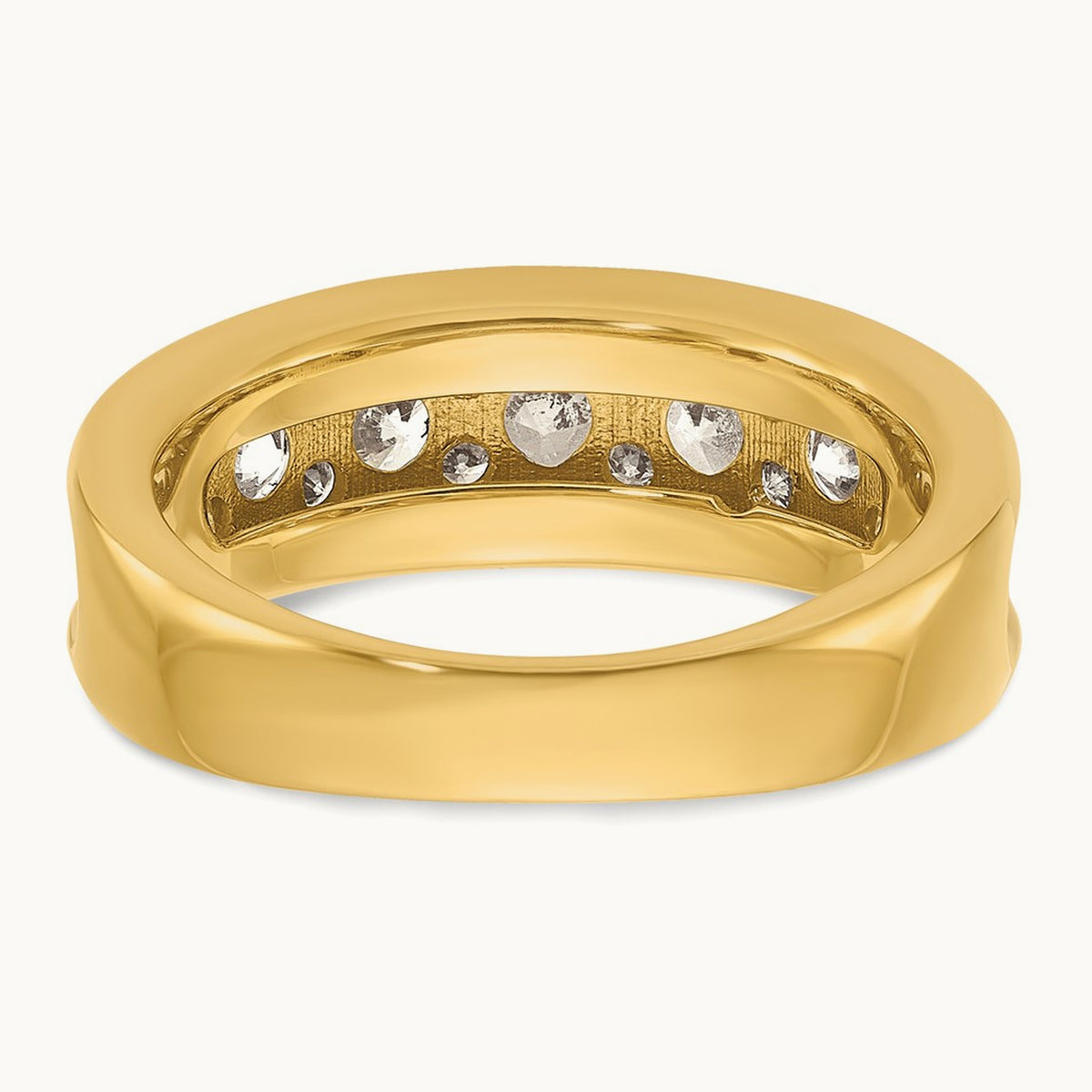 IBGoodman Men's Polished 1.5ctw Diamond Ring, 14K with White Rhodium