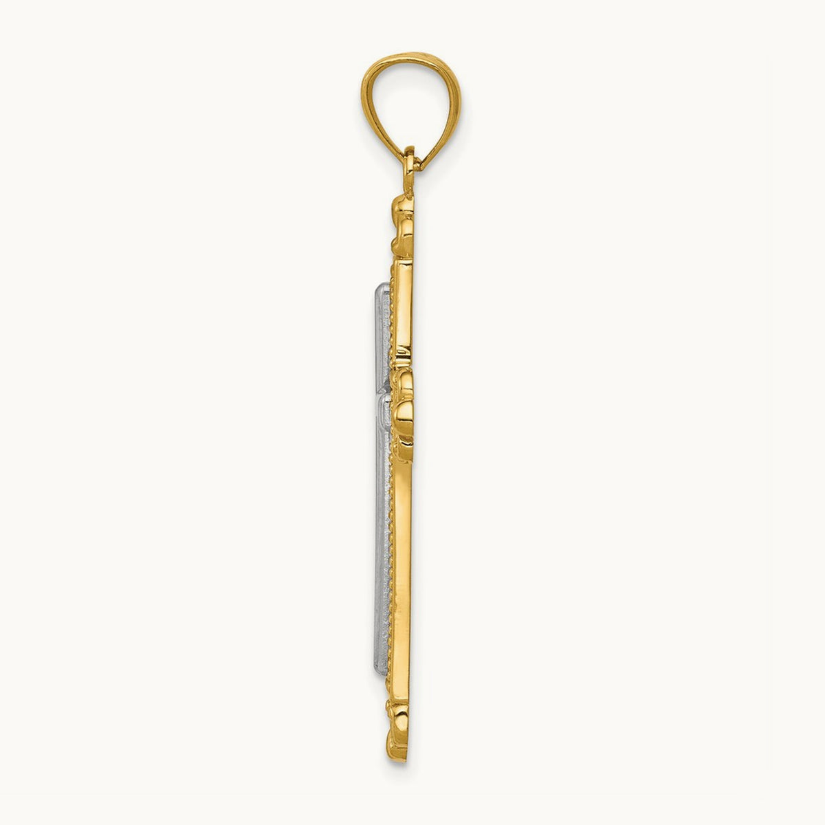 Cross Pendant, 14K Two-tone