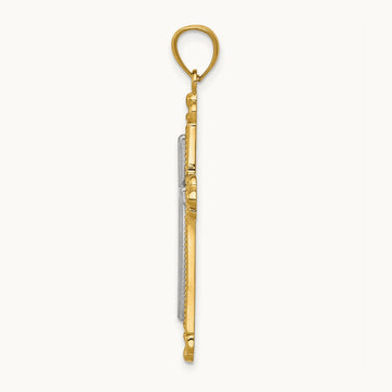 Cross Pendant, 14K Two-tone