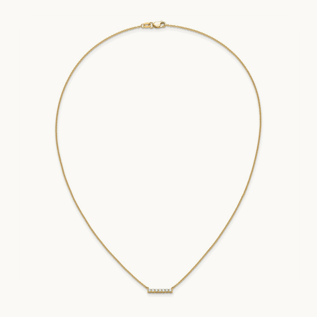 Diamond Bar 18 inch Necklace — 14K Yellow Gold, 0.245 ct