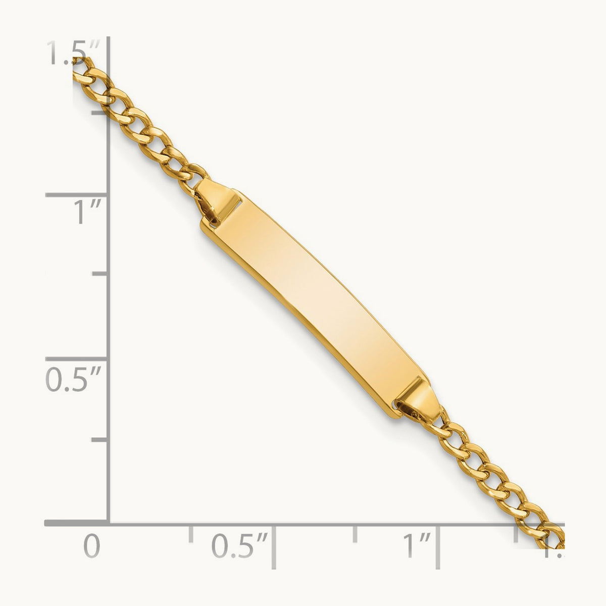 Semi-Solid Polished Cuban ID Bracelet — 6mm