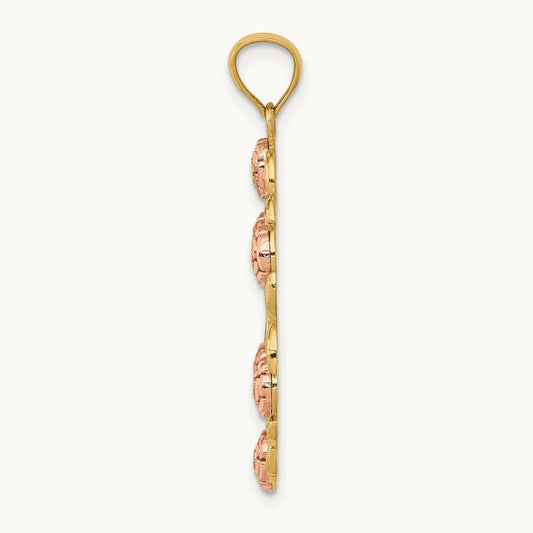 w/White Rhodium Lady Of Guadalupe Pendant, 14K Two-tone