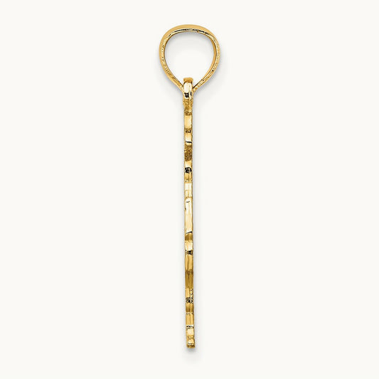Fireman w/Hose Charm, 14K