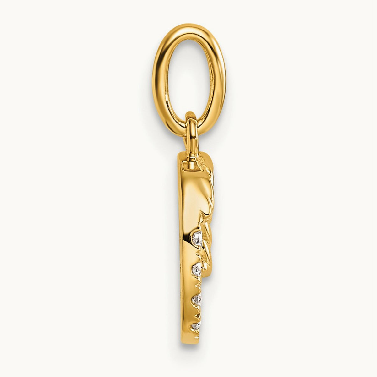 Twisted Diamond Charm — 14K Yellow Gold, O