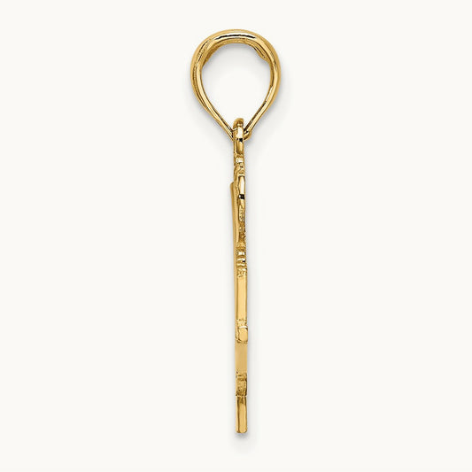 I HEART BASKETBALL w/Ball and Net Charm, 14K