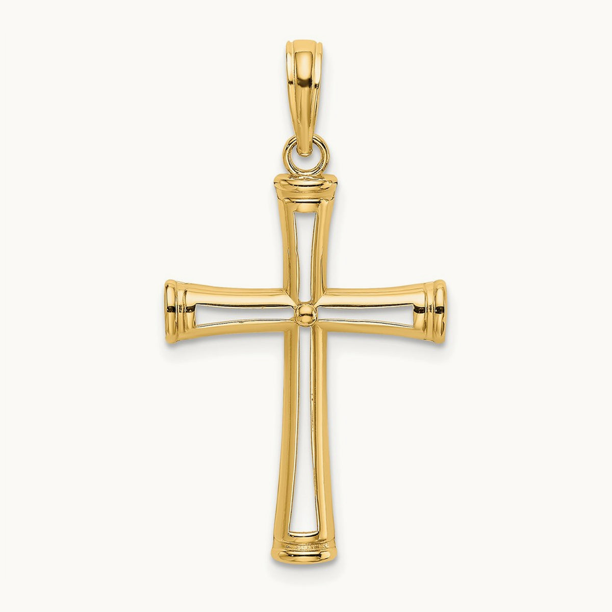 Polished and Cut-Out Cross — 14K Yellow Gold