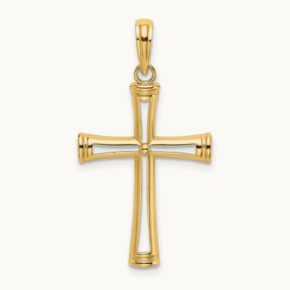 Polished and Cut-Out Cross — 14K Yellow Gold