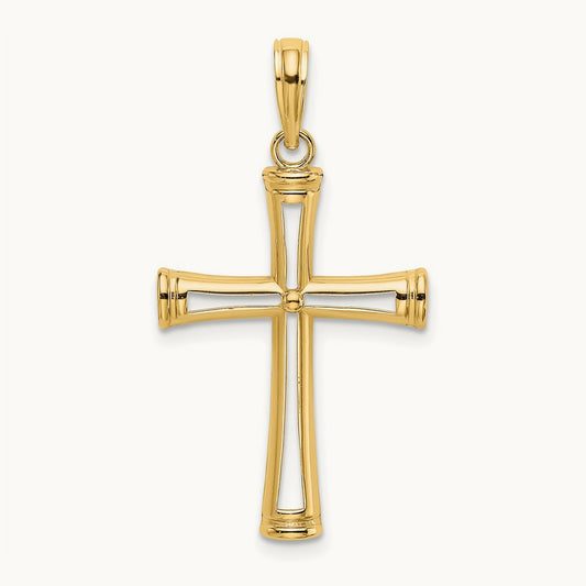 Polished and Cut-Out Cross — 14K Yellow Gold