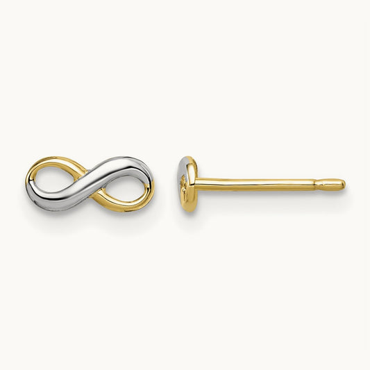 w/Rhodium Madi K Infinity Post Earrings, 14K