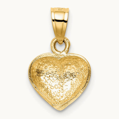 Polished One-sided Heart Pendant, 14K