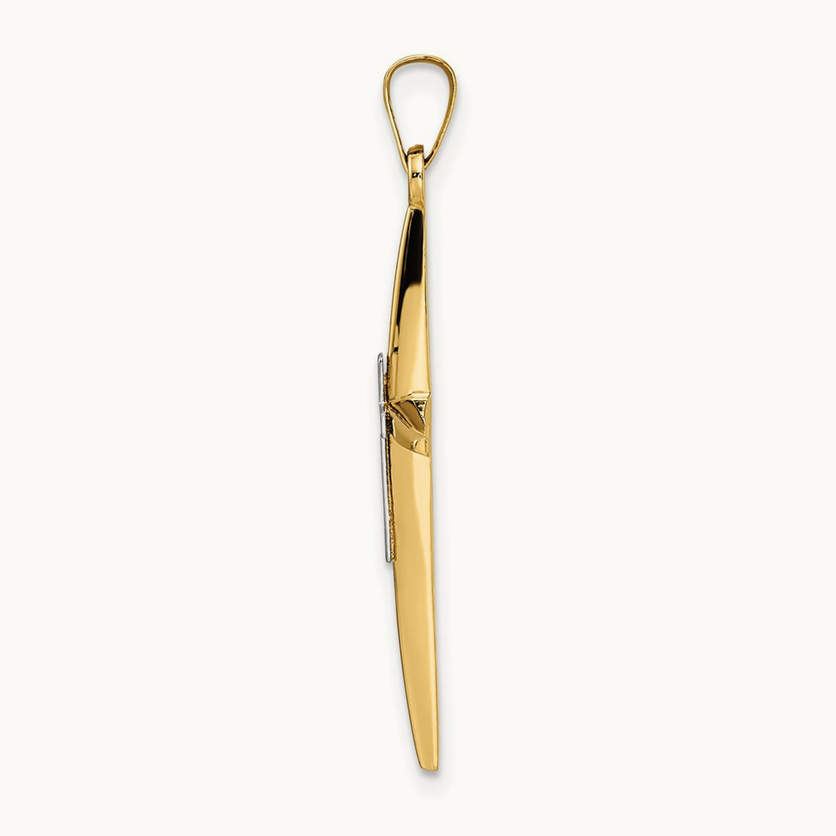 Polished Solid Double Cross Pendant — 34mm