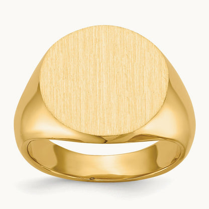 15.5x15. Closed Back Signet Ring, 0mm, 14K