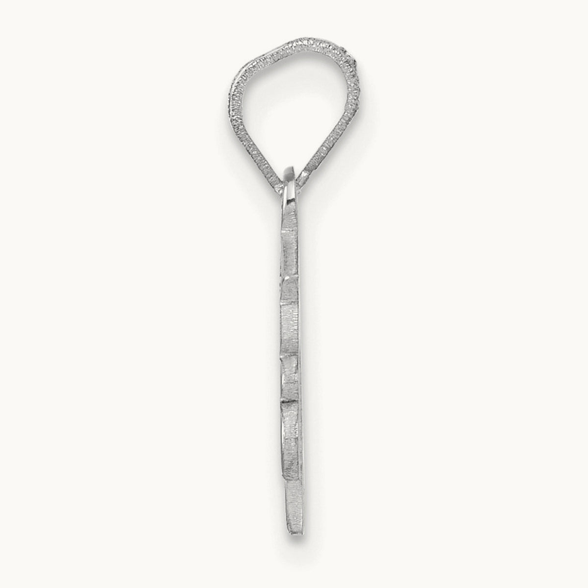 Graduation Cap 26 with Dangling Tassel Charm — 14K White Gold