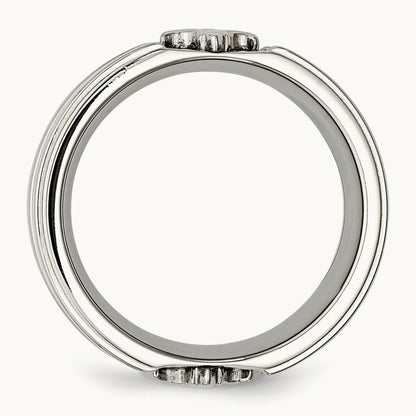 Brushed and Polished Fleur de lis Band — photo set