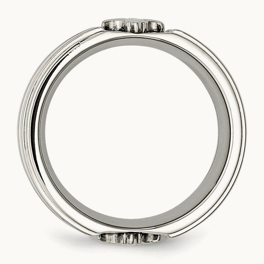 Brushed and Polished Fleur de lis Band — photo set