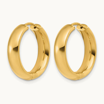 Polished Hinged Hoop Earrings, 14K — Leslie's