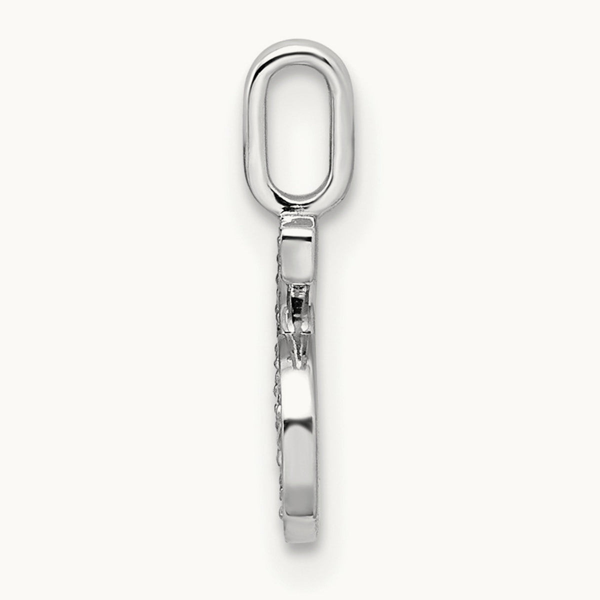 Diamond Number 6 Pendant — 14K White Gold, 15.5mm