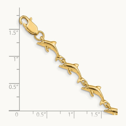 Dolphin Bracelet, 14K