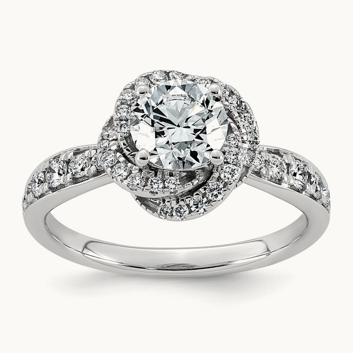 Round Center Swirl Halo Ring, 1 3/8-3 1/3 ct Lab-Grown Diamond