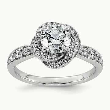 Round Center Swirl Halo Ring, 1 3/8-3 1/3 ct Lab-Grown Diamond