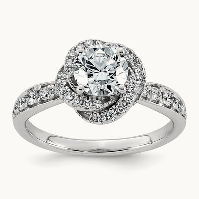 Round Center Swirl Halo Ring, 1 3/8-3 1/3 ct Lab-Grown Diamond