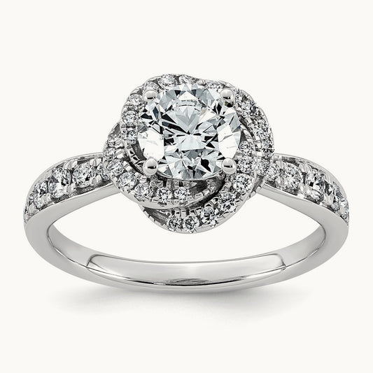 Round Center Swirl Halo Ring, 1 3/8-3 1/3 ct Lab-Grown Diamond