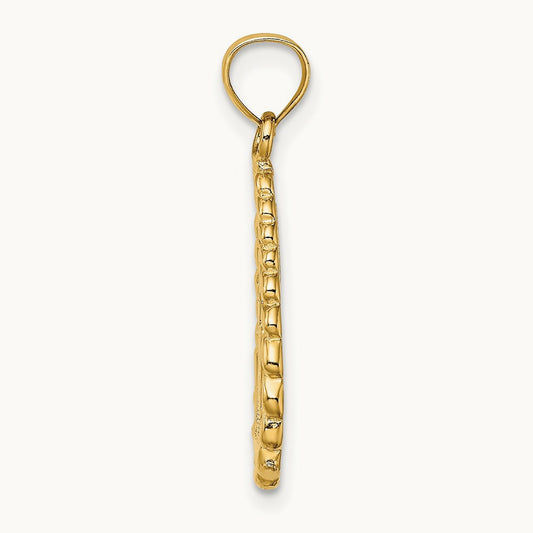 Chicago Skyline/Willis Tower Teardrop Charm, 14K
