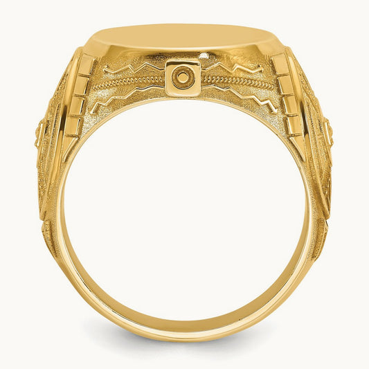 Men's Round Signet Ring — IBGoodman — photo set