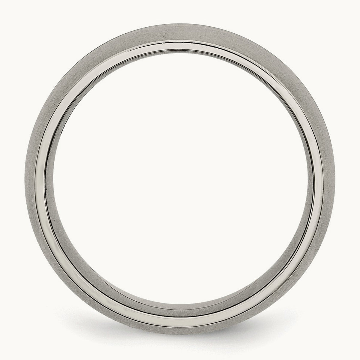 Brushed and Polished Grooved Band, 8mm, Titanium