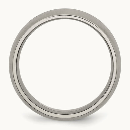 Brushed and Polished Grooved Band, 8mm, Titanium