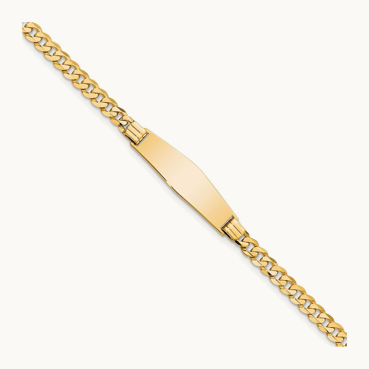 Soft Diamond Shape Curb Link ID Bracelet — 8mm