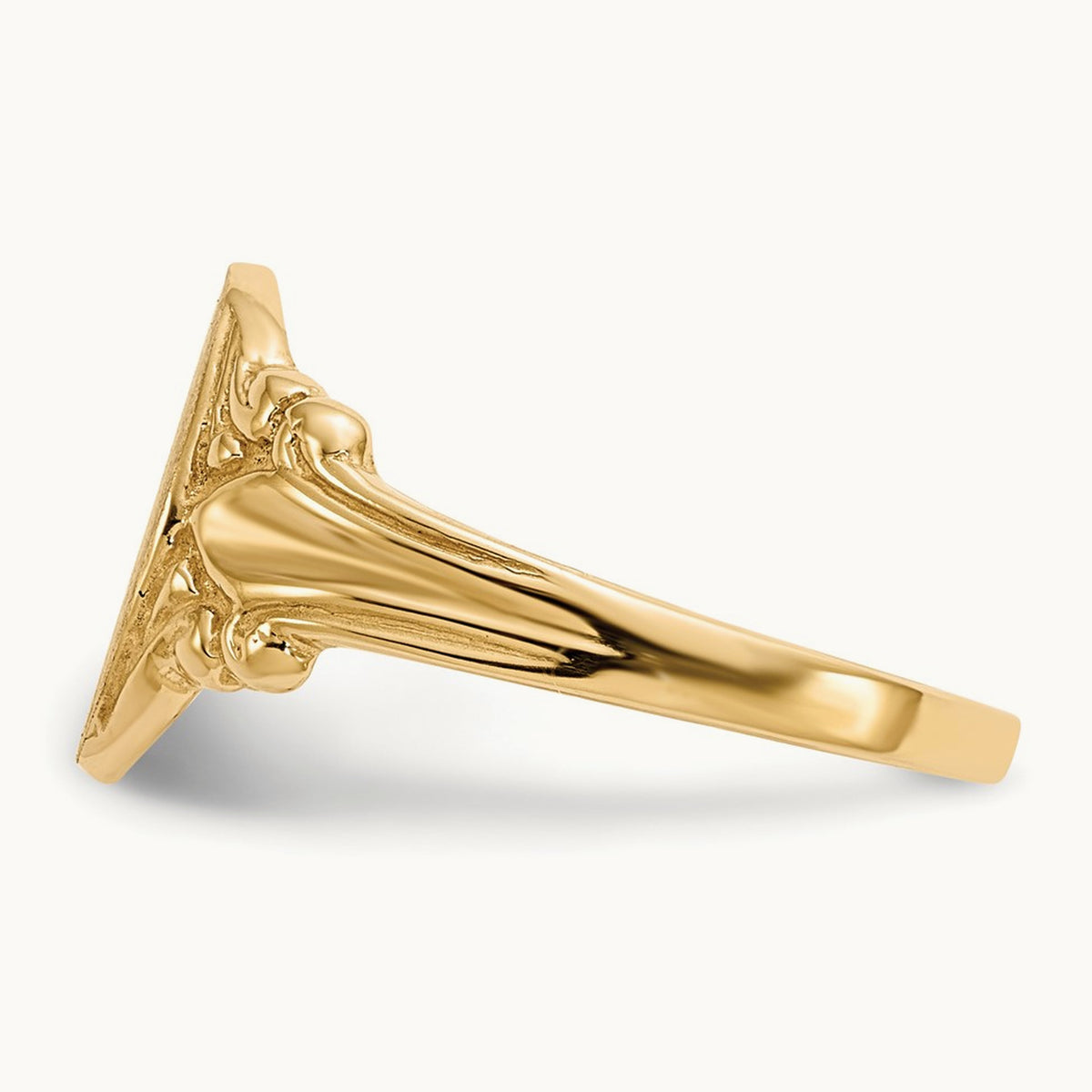 8.0x10. Closed Back Signet Ring, 0mm, 14K