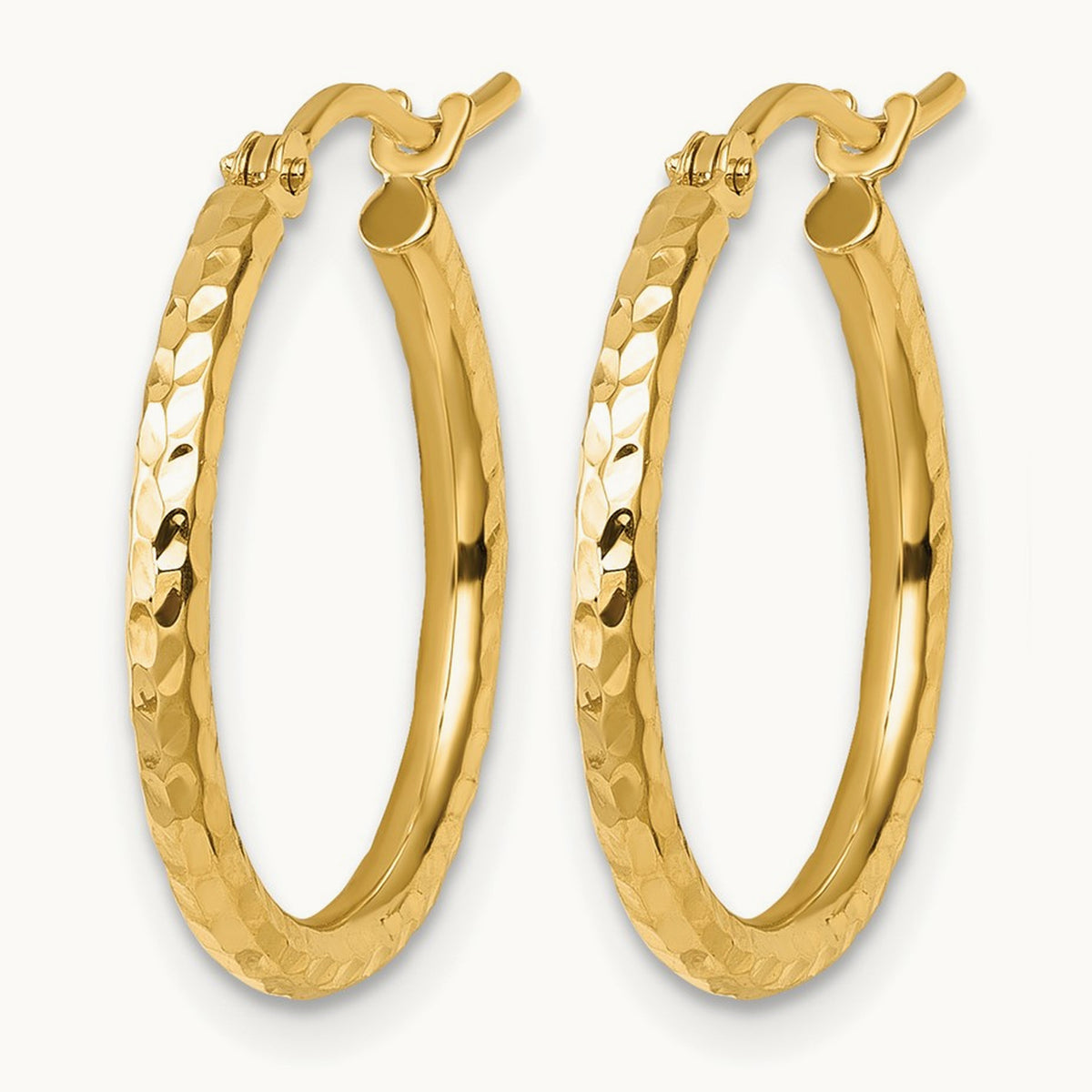 Diamond-cut Round Tube Hoop Earrings, 2mm — Leslie's
