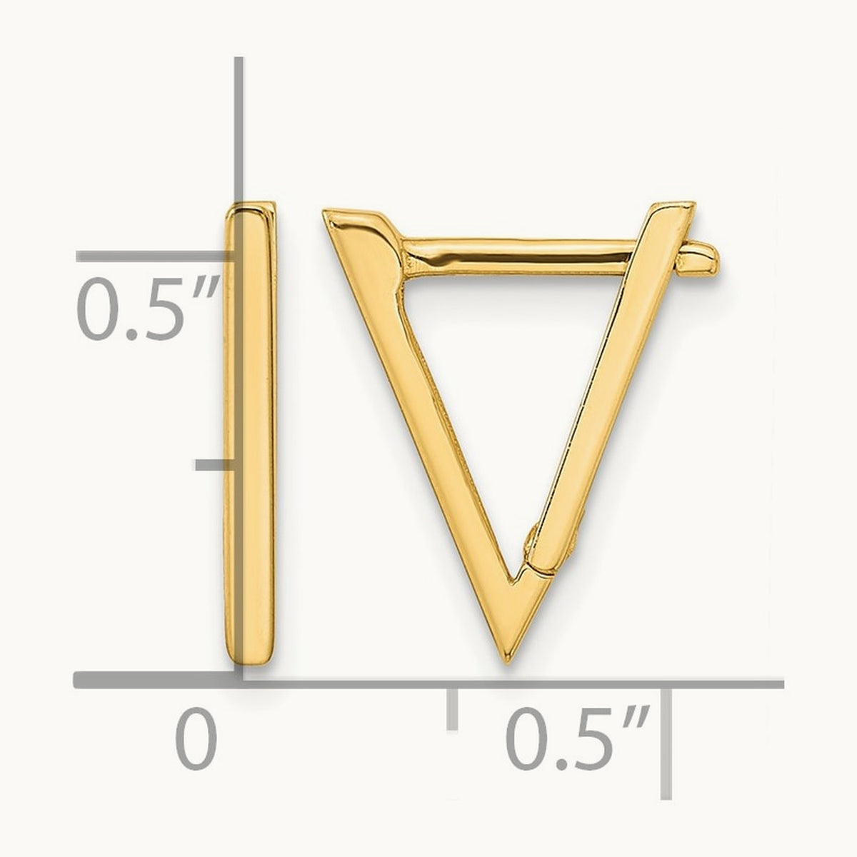 Polished Triangle Hoop Earrings — 14K Yellow Gold