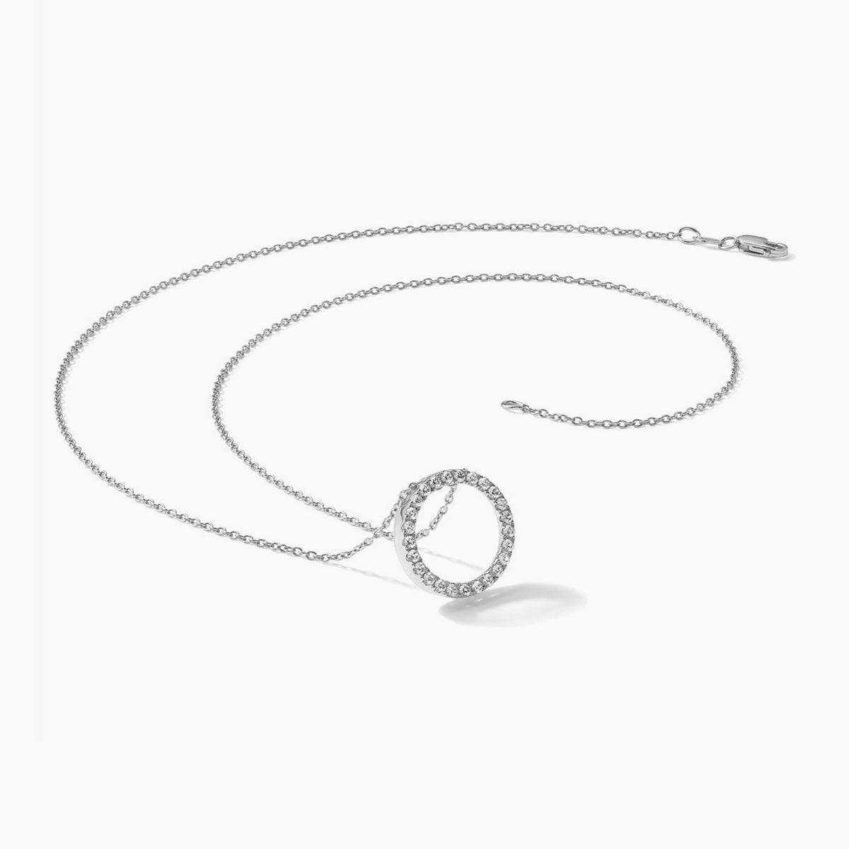 Diamond Circle 18 inch Necklace — 14K White Gold, 1 ct