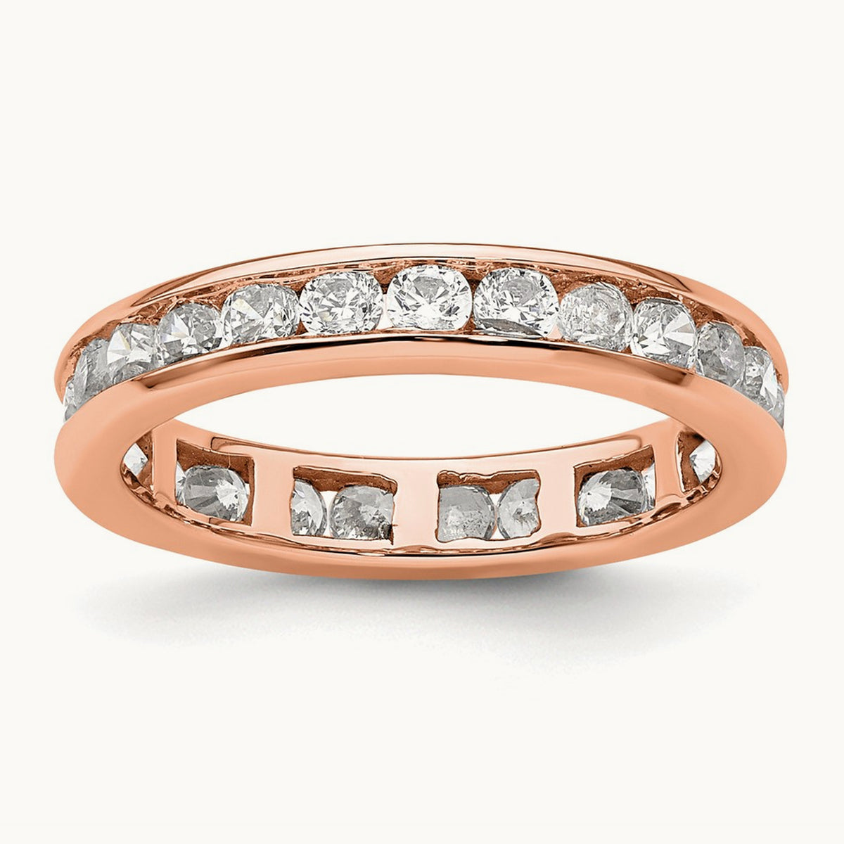 Channel Set Eternity Band, 0.50-1.00 ct tw Lab-Grown Diamond — 1 ct, 14K Rose Gold