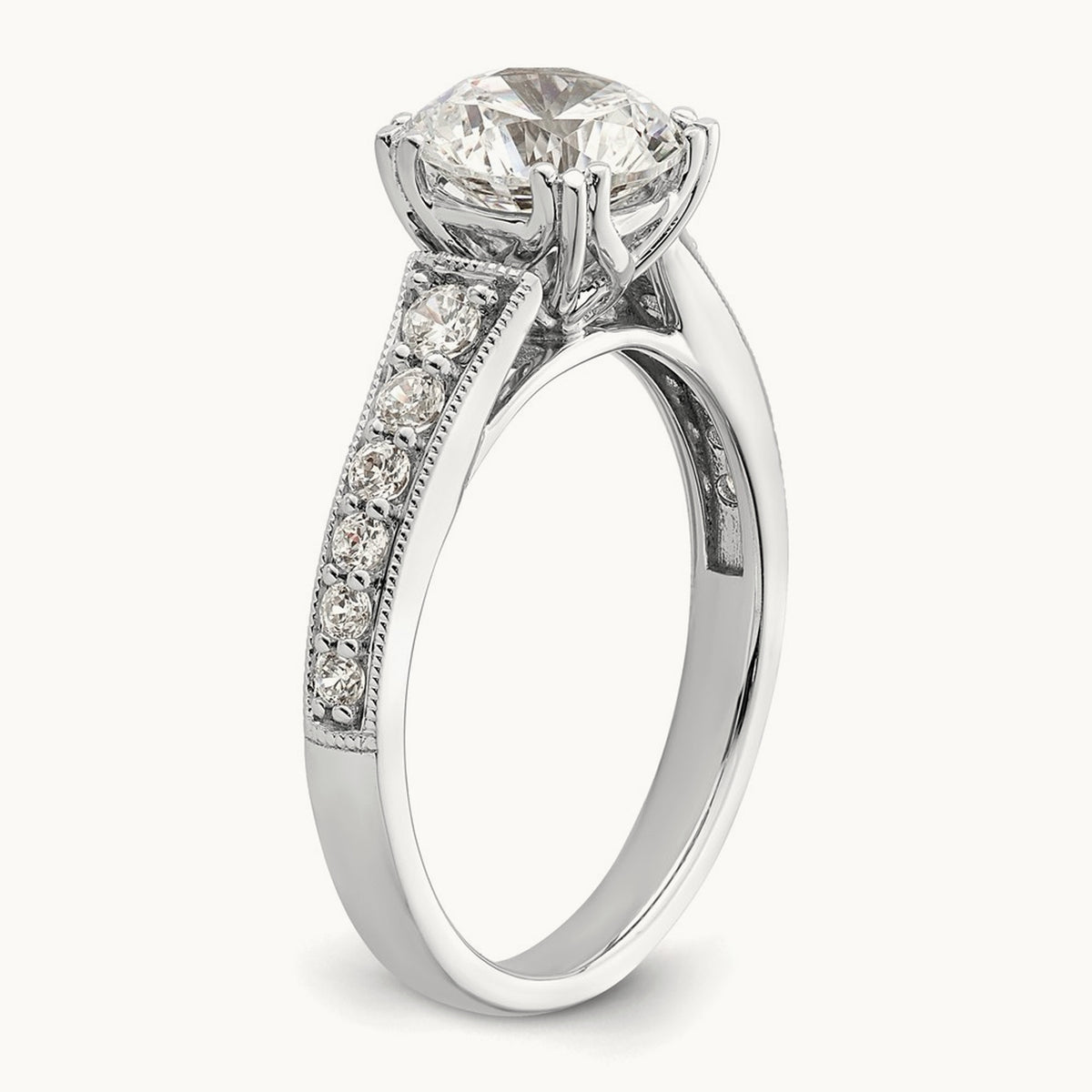 1 1/2ct Round Semi-Mount Engagement Dia Ring, 14K White Gold