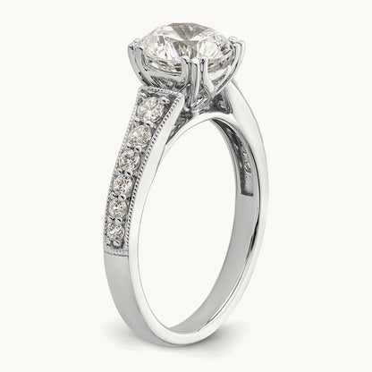 1 1/2ct Round Semi-Mount Engagement Dia Ring, 14K White Gold