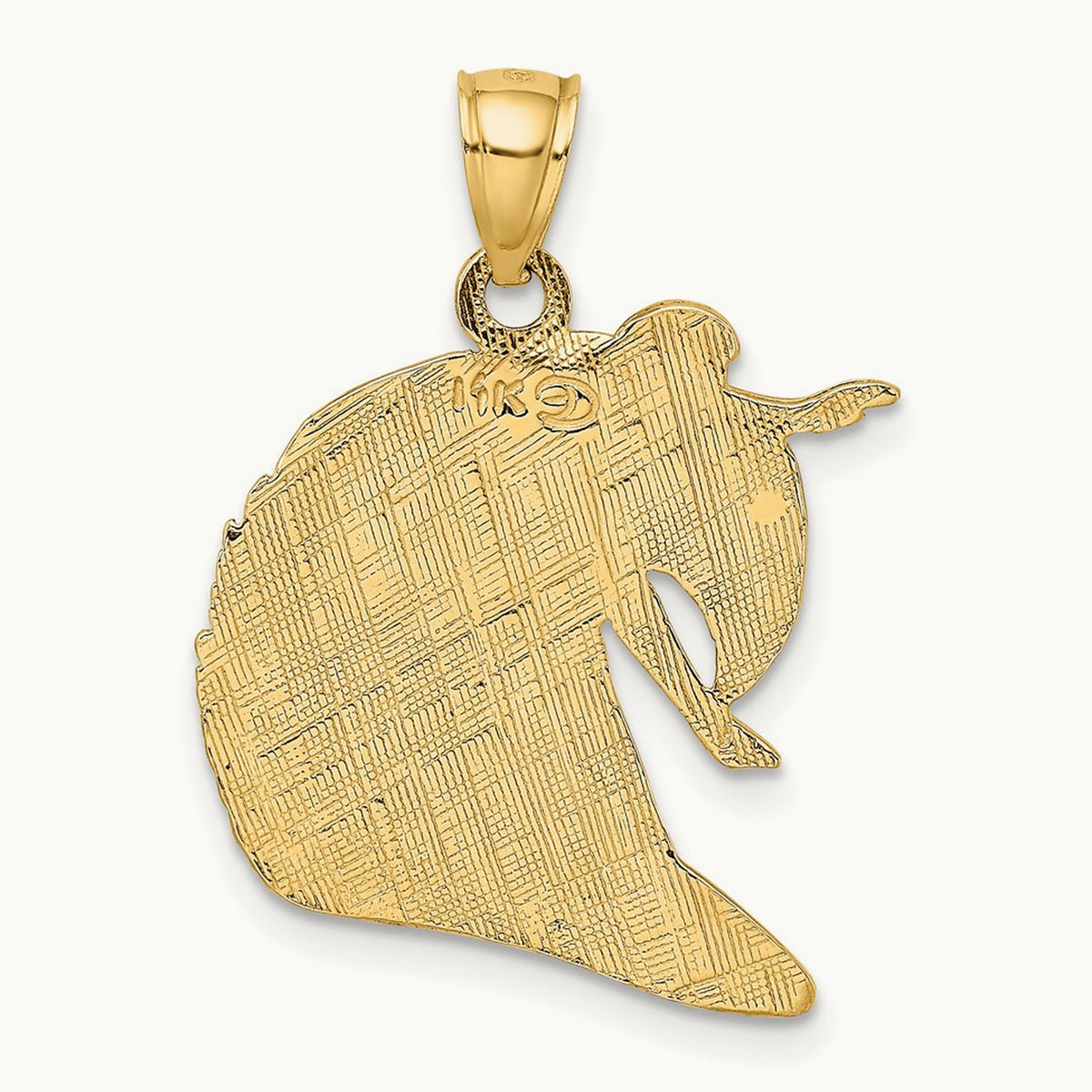Polished and Textured Surfer and Wave Charm, 14K