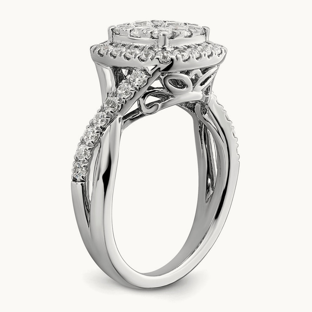 Cluster Engagement Ring, 1.00 ct tw Lab-Grown Diamond