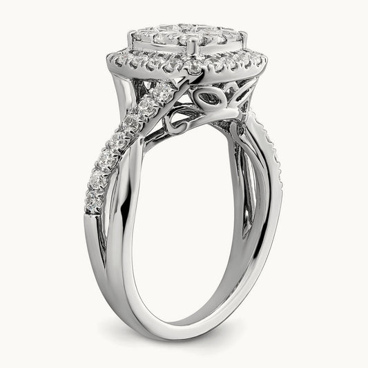 Cluster Engagement Ring, 1.00 ct tw Lab-Grown Diamond