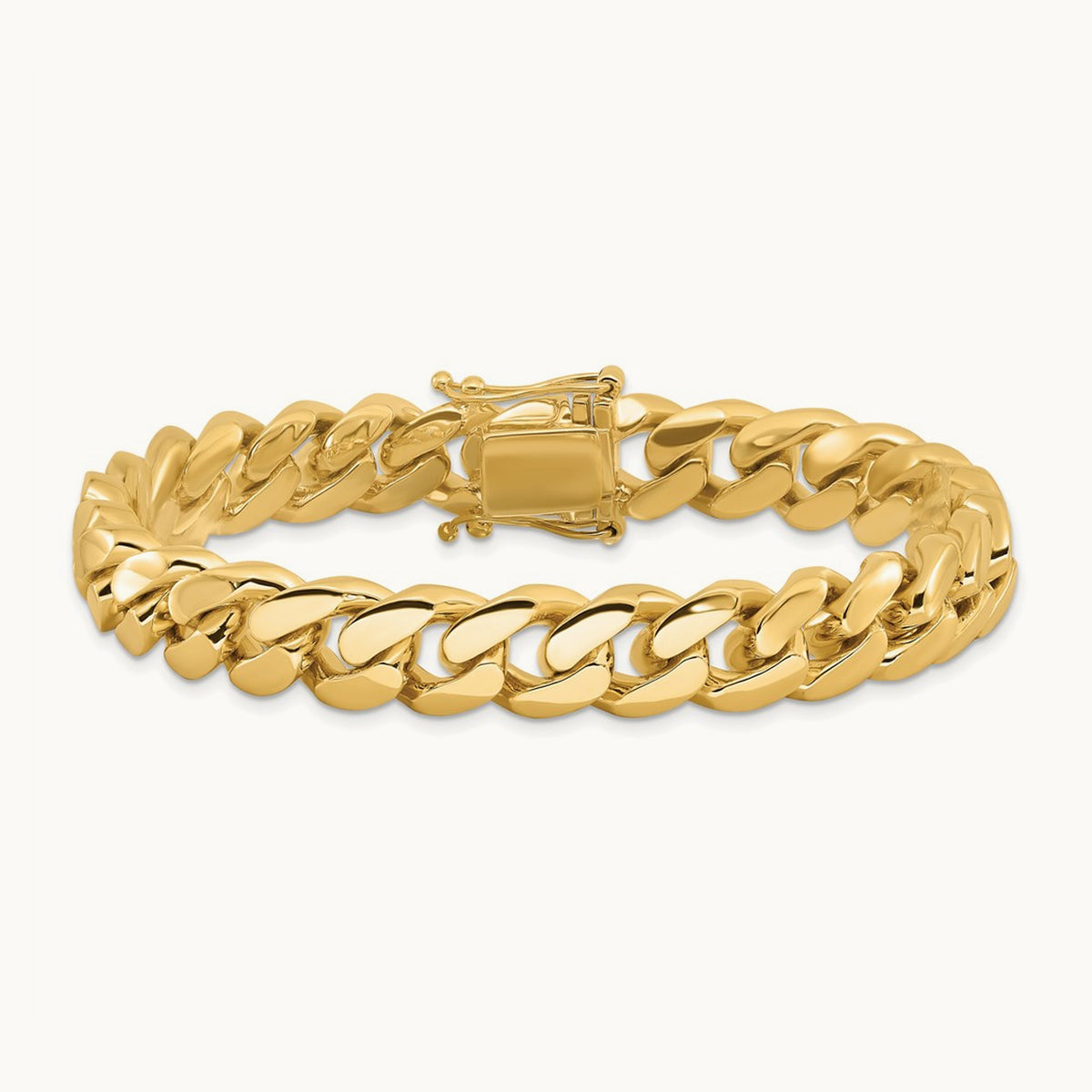 Hand-polished Miami Cuban Link Bracelet, 10.7mm, 14K