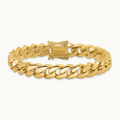 Hand-polished Miami Cuban Link Bracelet, 10.7mm, 14K