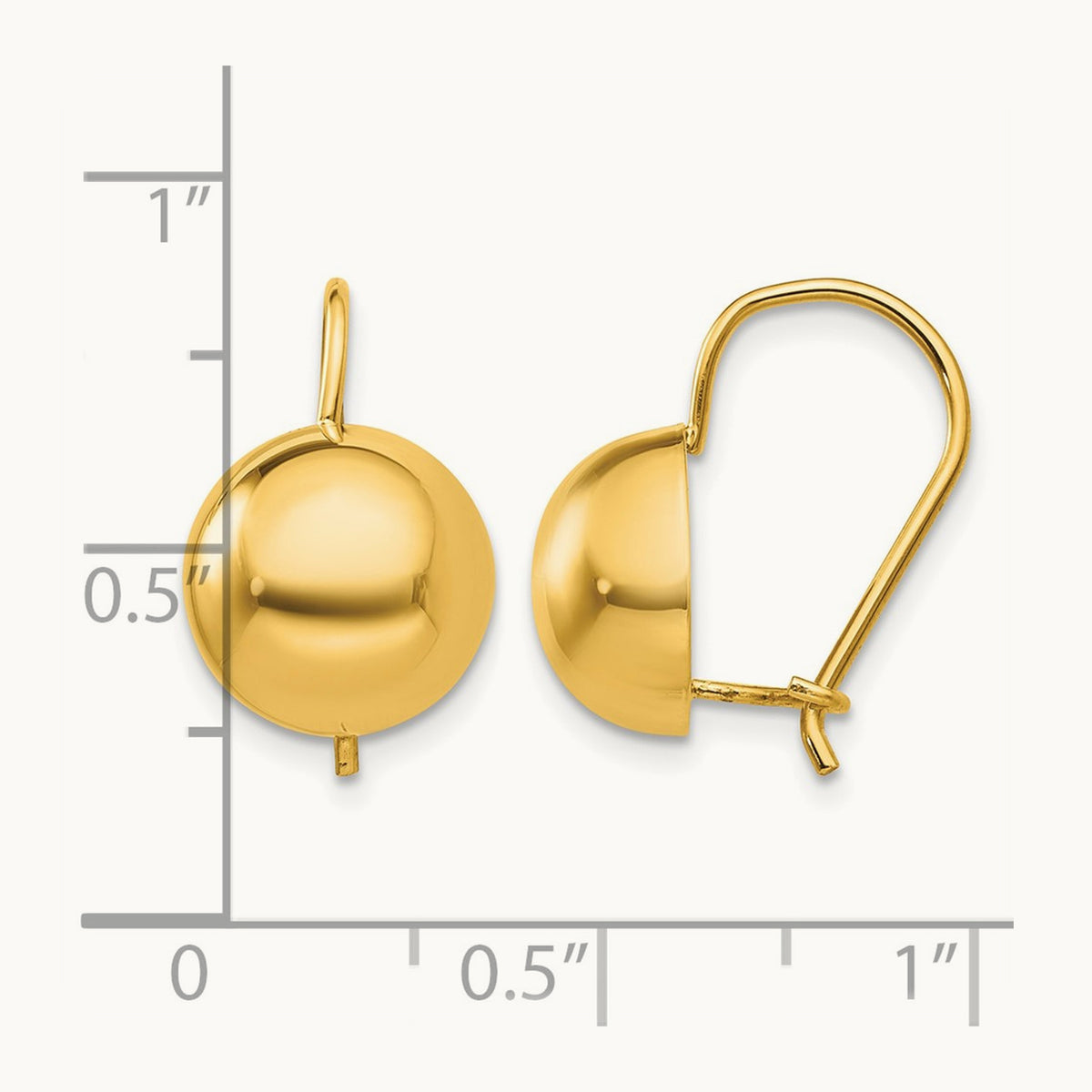 Hollow Half Ball Earrings — 10.50mm