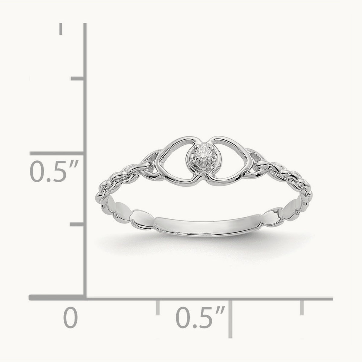 AA Diamond heart ring, 14K White Gold